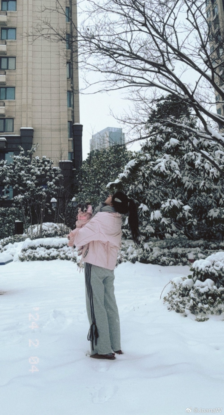 韦世豪妻子社媒晒照：下雪啦下雪啦！