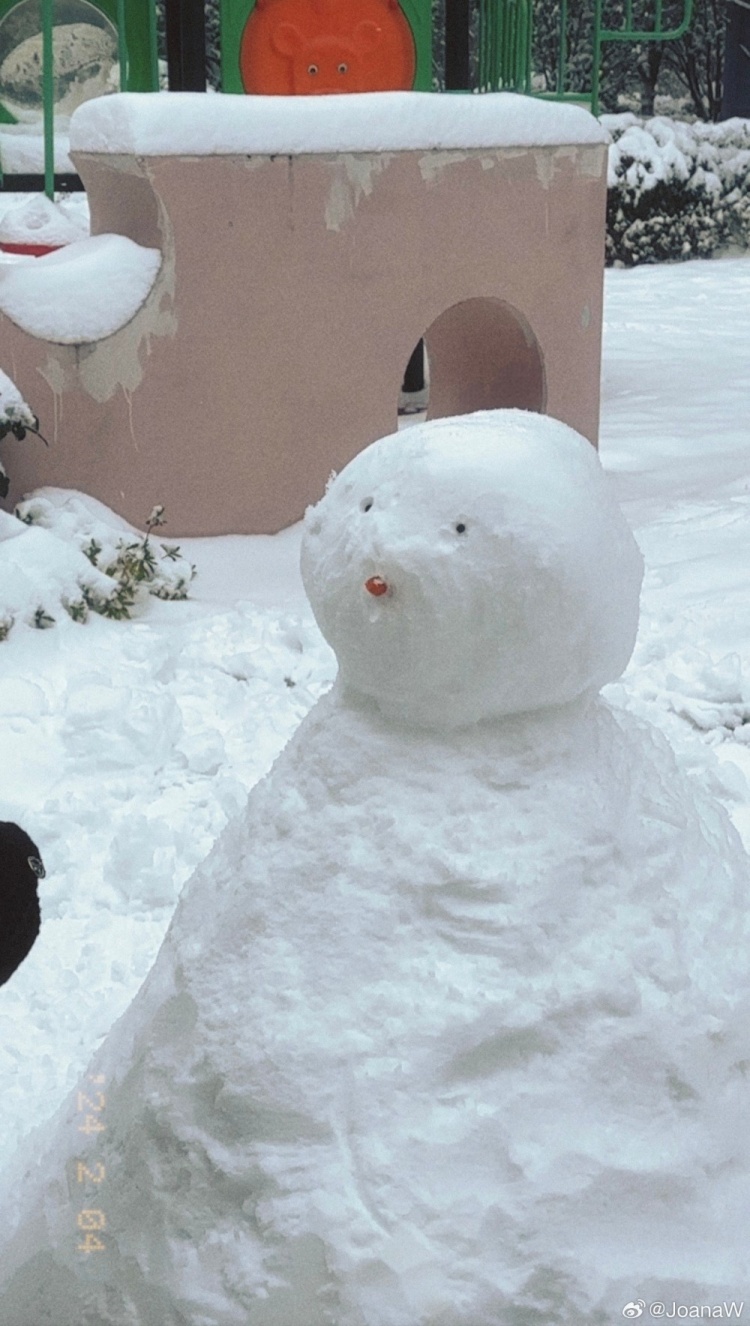 韦世豪妻子社媒晒照：下雪啦下雪啦！