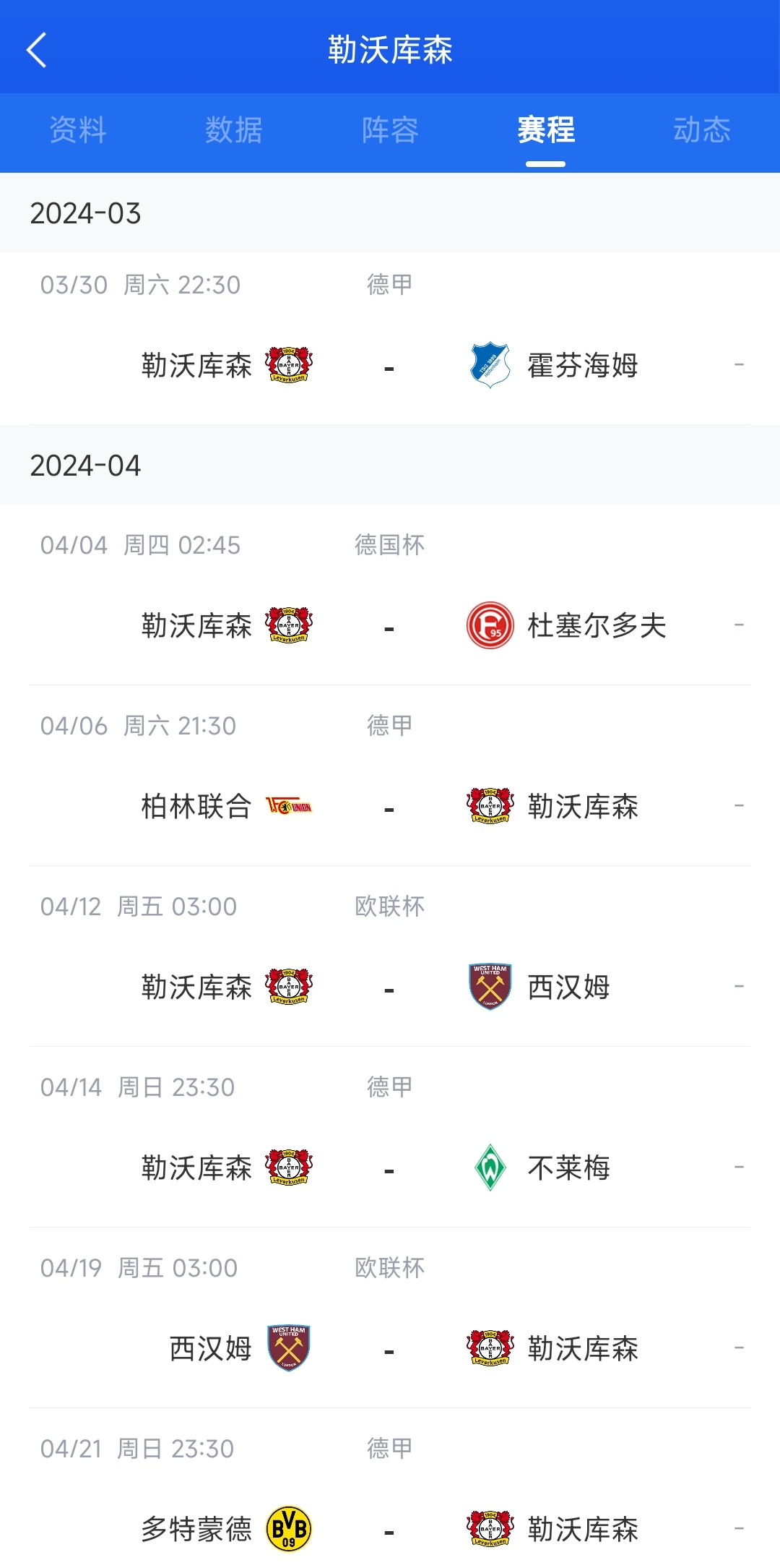 夺冠倒计时勒沃库森领先拜仁10分，最后8轮赢5场即确保夺冠