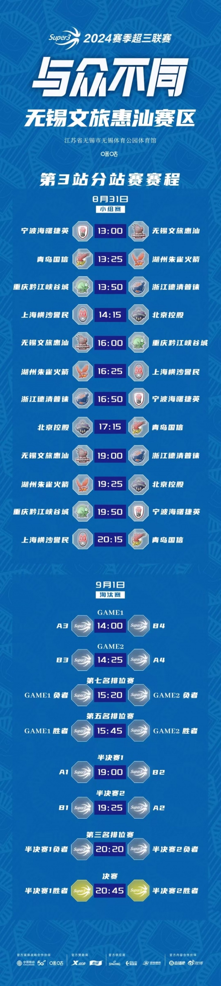 无锡文旅惠汕赛区第3站分站赛倒计时3天！分组及赛程出炉