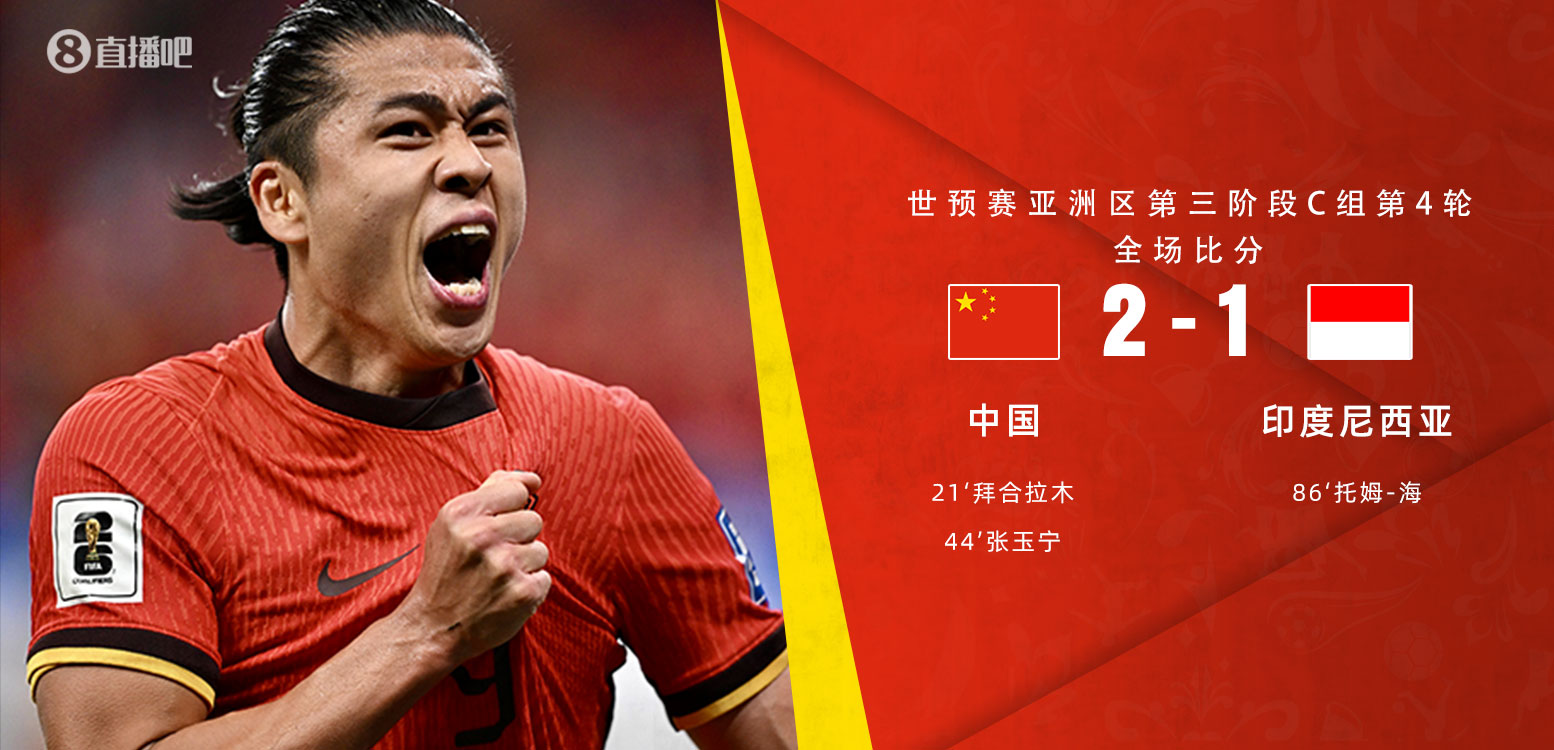 早报：国足21印尼，取18强赛首胜！