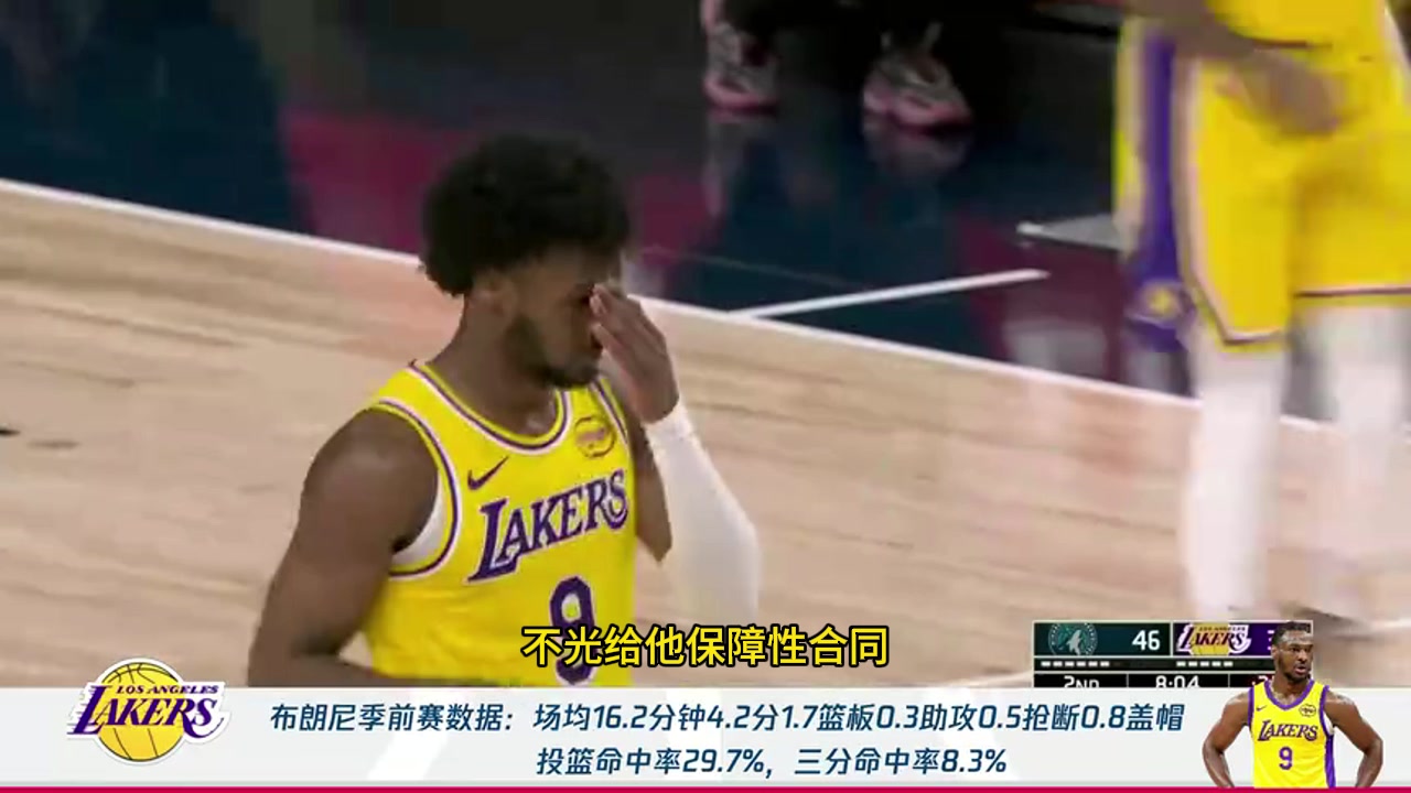杨毅：湖人给布朗尼4年保障合同主帅&GM还得说他行像皇帝的新装