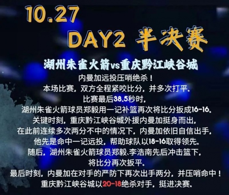 狂飙8记两分！浙江德清普徕再夺分站赛冠军