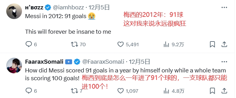 仍是神迹阿森纳达成2024年百球，球迷：梅西是怎么1年91球的